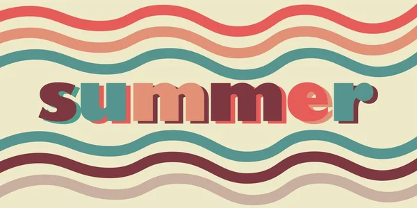 Word Summer Beige Background — Stock Vector