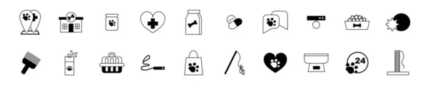 Conjunto Iconos Para Sitio Web Clínica Veterinaria Tienda Mascotas Sobre — Archivo Imágenes Vectoriales