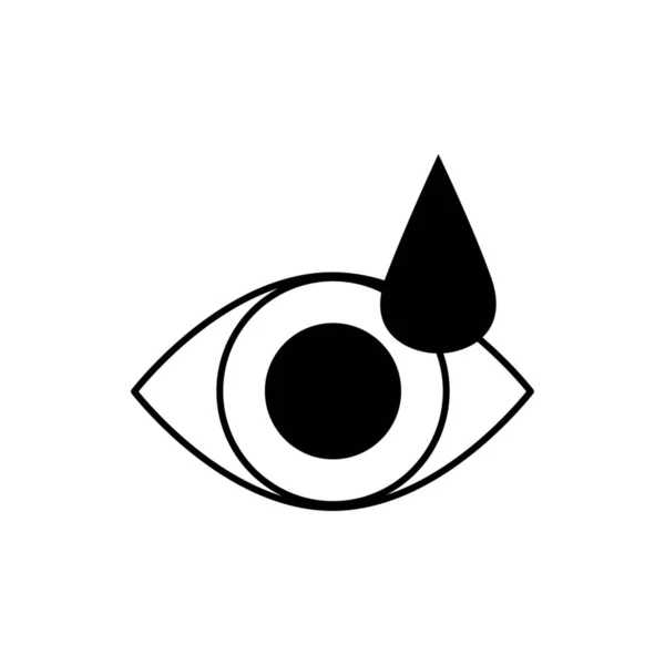Μάτι Σταγόνα Λευκό Φόντο — Διανυσματικό Αρχείο