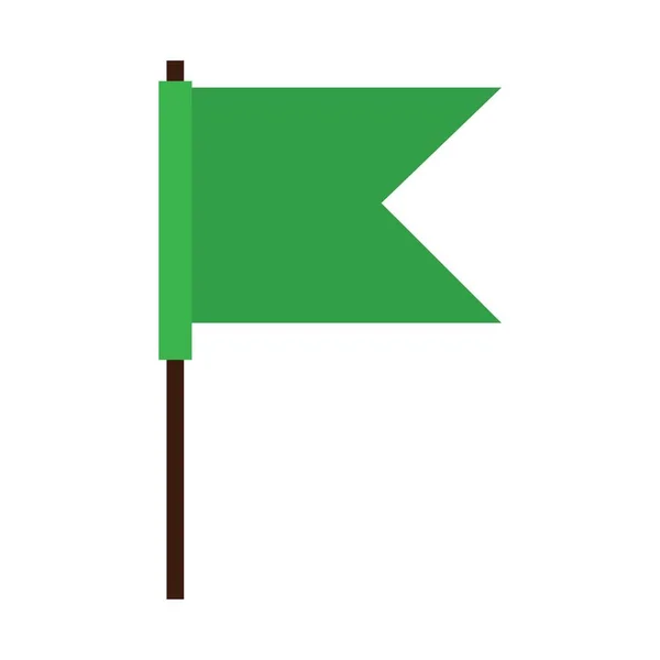 Πράσινη Σημαία Λευκό Φόντο — Διανυσματικό Αρχείο
