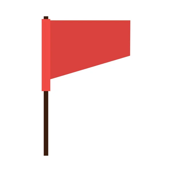 Fehér Háttér Piros Zászló — Stock Vector