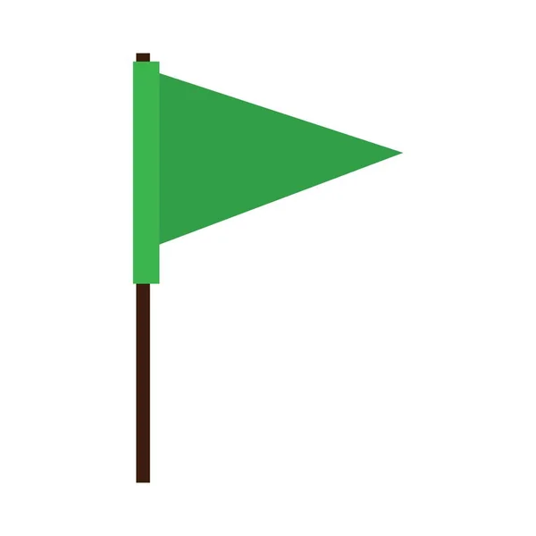 Grön Flagga Vit Bakgrund — Stock vektor