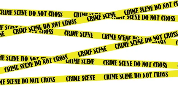 许多白色背景的黄色犯罪现场录像带 — 图库矢量图片