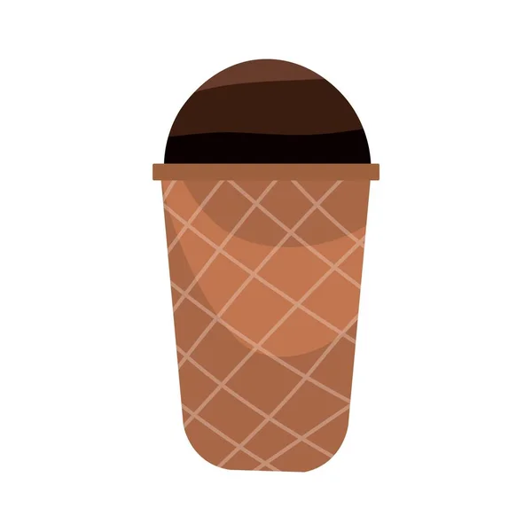 Glace Chocolat Sucré Sur Fond Blanc — Image vectorielle