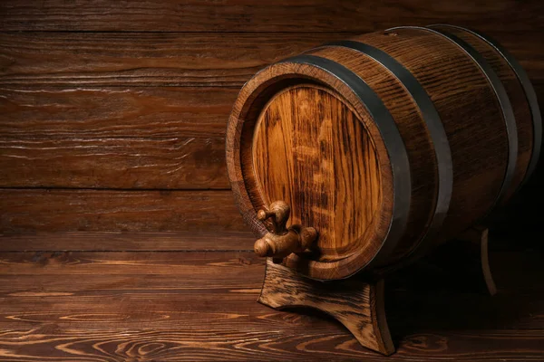 Oak Barrel Wooden Background — Stock Photo, Image