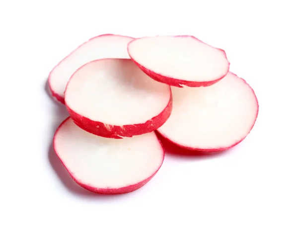 Slices Fresh Radish Isolated White Background — Stock Photo, Image