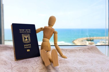 Masada İsrail pasaportlu tahta manken.