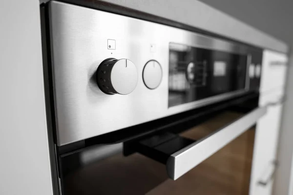 Knoppen Van Elektrische Oven Moderne Keuken Close — Stockfoto