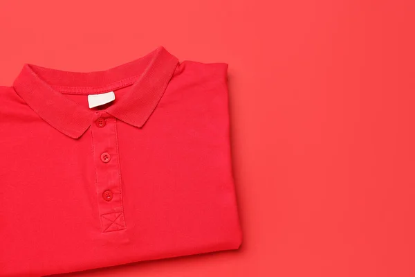 Διπλωμένο Κόκκινο Shirt Φόντο Χρώμα — Φωτογραφία Αρχείου