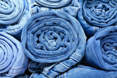 Arkaplan olarak sarılmış kot, yakın plan