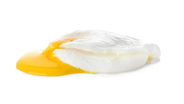 Sabroso Huevo Escalfado Aislado Sobre Fondo Blanco —  Fotos de Stock