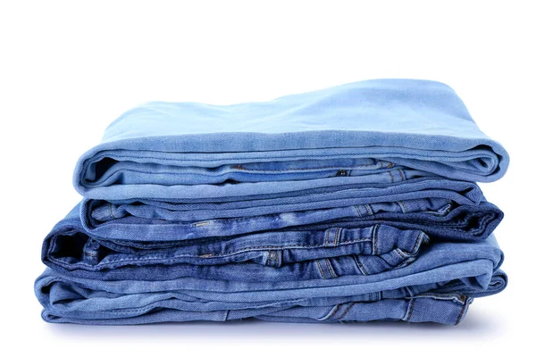 Pila Jeans Sobre Fondo Blanco —  Fotos de Stock
