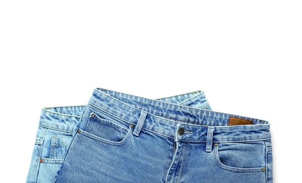 Stylish Jeans White Background — Stock Photo, Image