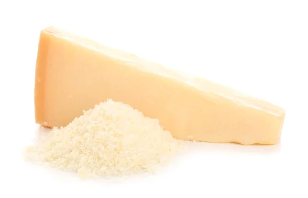 Νόστιμο Τυρί Παρμεζάνα Λευκό Φόντο — Φωτογραφία Αρχείου