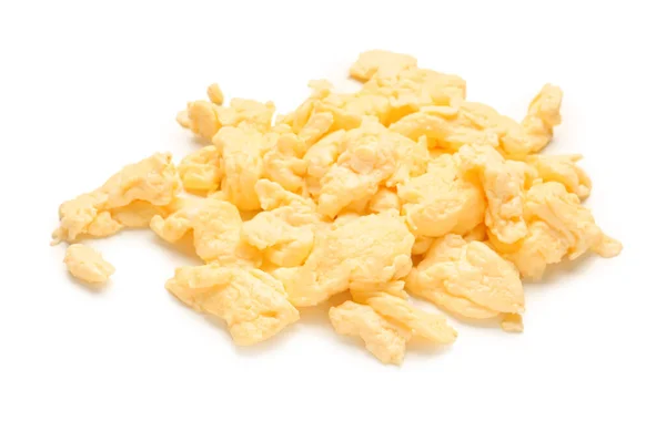 Tasty Scrambled Eggs White Background — Stock Photo, Image