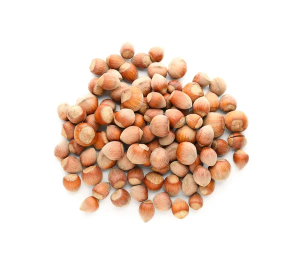 Shelled Hazelnuts White Background — Stock Photo, Image
