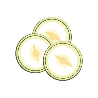 Beyaz arkaplanda olgun turp dilimleri