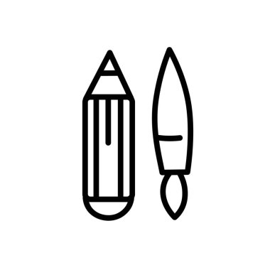 Sanatçının malzemeleri beyaz arkaplanda