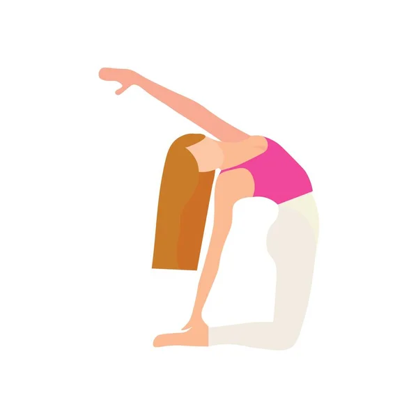 Mujer Practicando Yoga Sobre Fondo Blanco — Archivo Imágenes Vectoriales