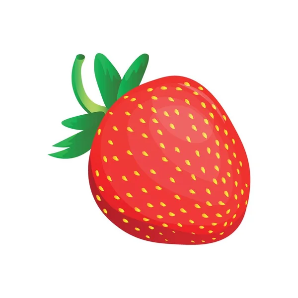 Reife Erdbeere Auf Weißem Hintergrund — Stockvektor
