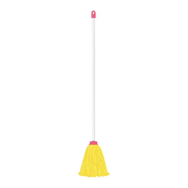 Broom Housecleaning White Background — Stock Vector