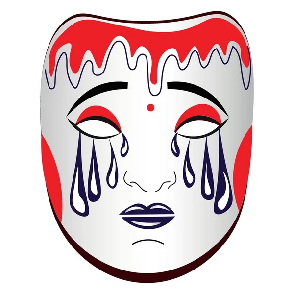 Giapponese Kabuki Maschera Sfondo Bianco — Vettoriale Stock