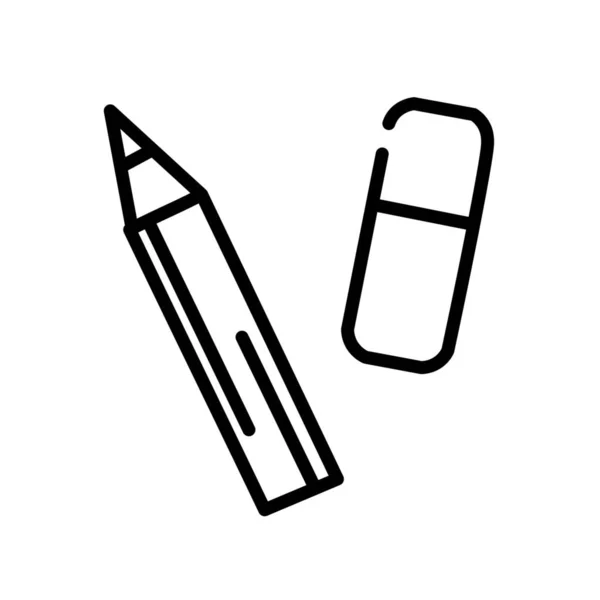 Crayon Gomme Sur Fond Blanc — Image vectorielle