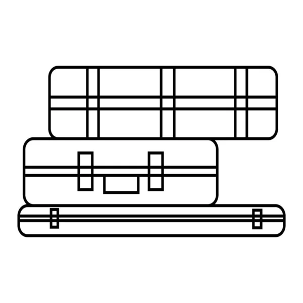 白い背景の旅行者のスーツケース — ストックベクタ
