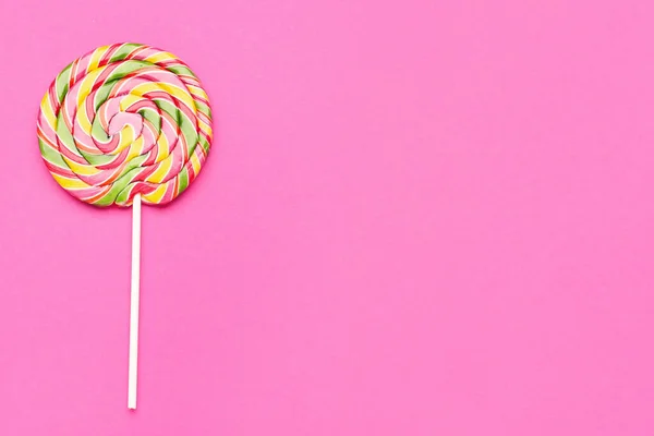 Colorful Lollipop Pink Background — Stock Photo, Image