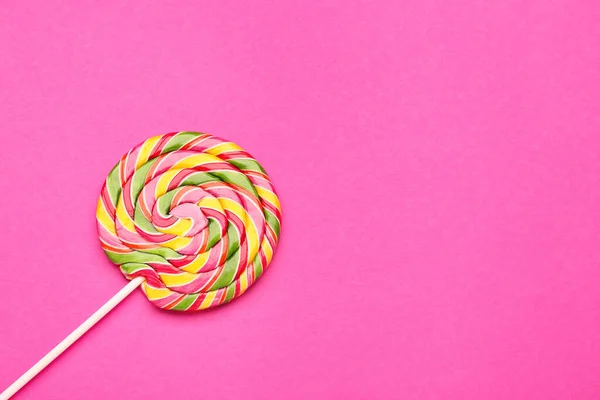 Colorful Lollipop Pink Background — Stock Photo, Image