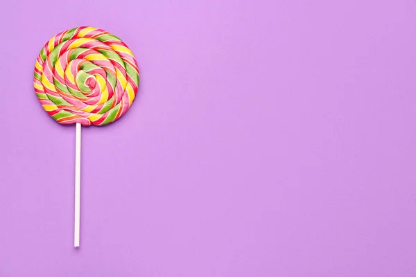 Colorful Lollipop Purple Background — Stock Photo, Image