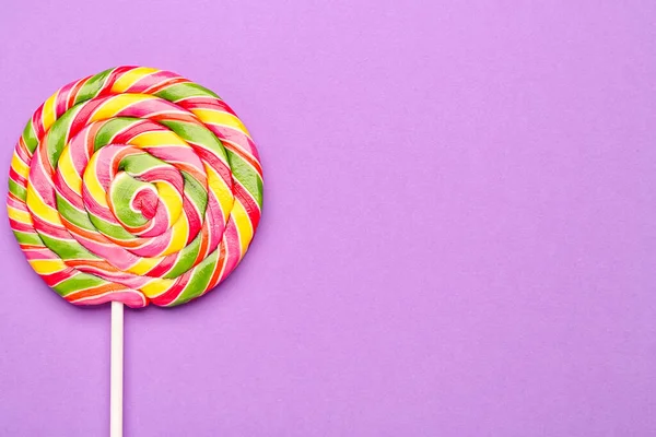 Colorful Lollipop Purple Background — Stock Photo, Image