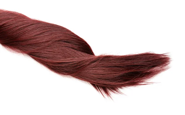 白底红褐色头发 — 图库照片