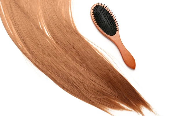 Ginger Hair Brush White Background — Stock Photo, Image