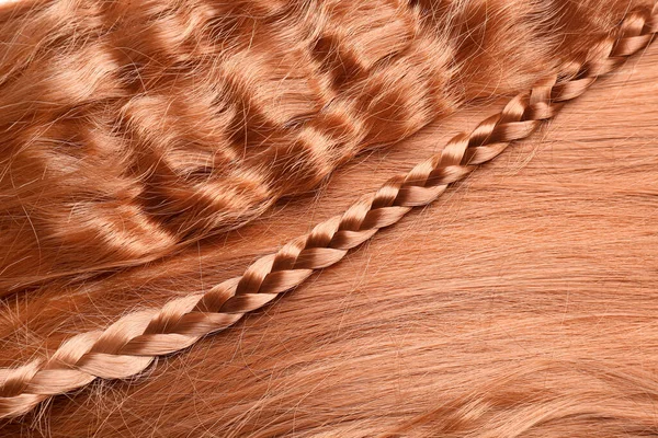 Piękne Rude Włosy Jako Tło Zbliżenie — Zdjęcie stockowe