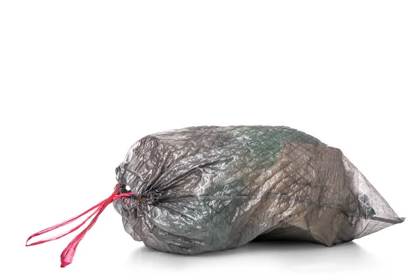 Müllsack Mit Unterschiedlichem Müll Isoliert Auf Weißem Hintergrund — Stockfoto