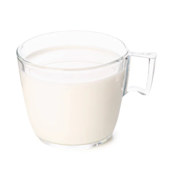 Чашка Молока Белом Фоне — стоковое фото
