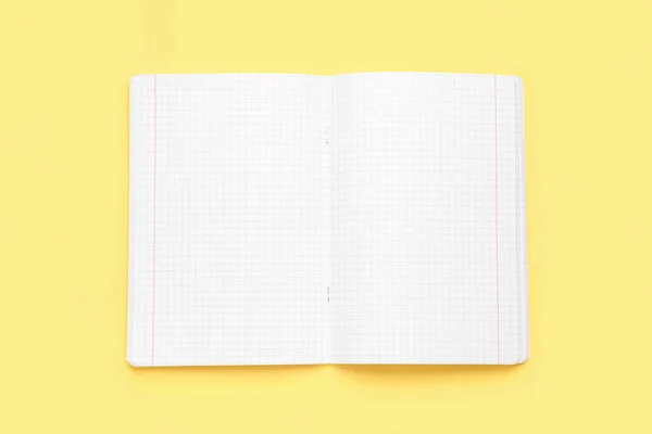 Páginas Copybook Branco Fundo Amarelo — Fotografia de Stock
