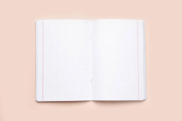 Tomma Copybook Sidor Beige Bakgrund — Stockfoto