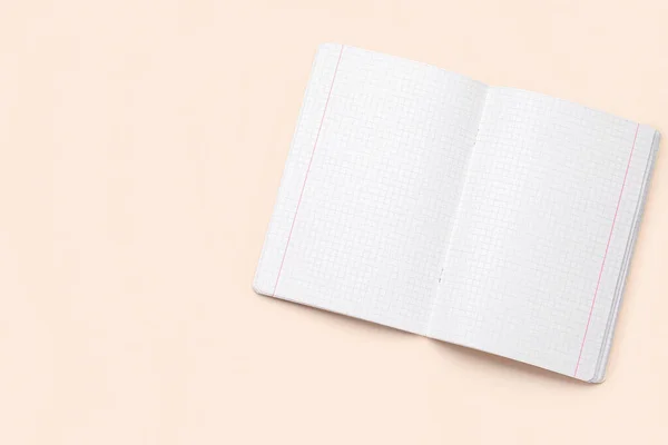 Blank Copybook Pages Beige Background — Stock Photo, Image