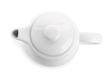çaydanlık beyaz arkaplanda izole edildi