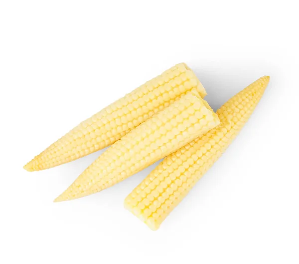 Leckere Maiskolben Aus Der Dose Auf Weißem Hintergrund — Stockfoto