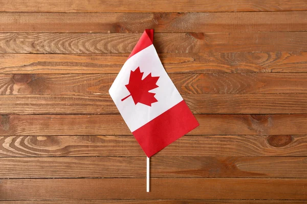 Bandera Canada Sobre Fondo Madera — Foto de Stock