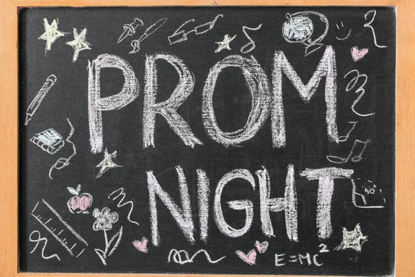Обкладинка Текстом Prom Night Малюнками Вид Зверху — стокове фото
