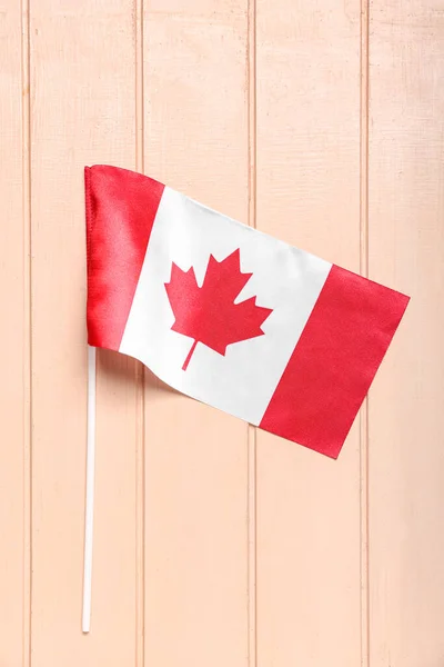 Flag Canada Beige Wooden Background — Stock Photo, Image