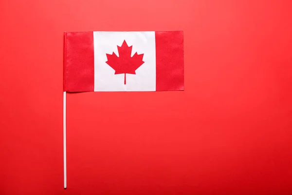 Vlag Van Canada Rode Achtergrond — Stockfoto