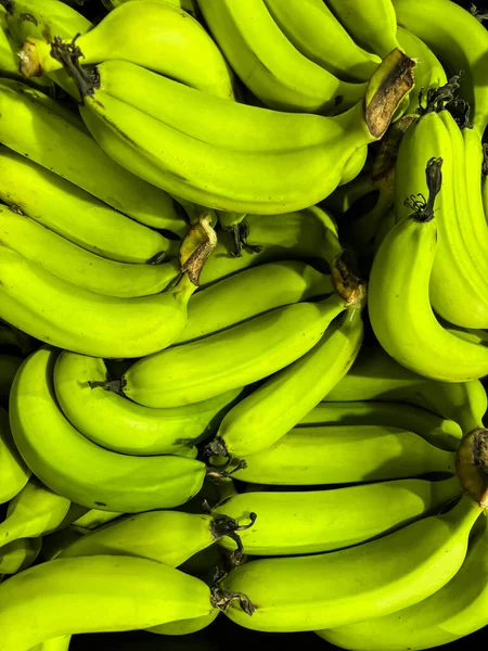Plátanos Verdes Como Fondo Primer Plano — Foto de Stock