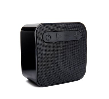 Beyaz arkaplanda modern kablosuz hoparlör