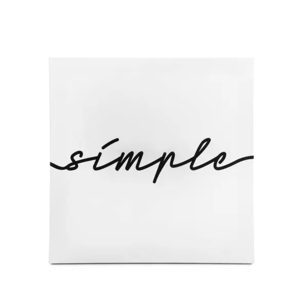 Stylowy Plakat Słowem Simple Białym Tle — Zdjęcie stockowe