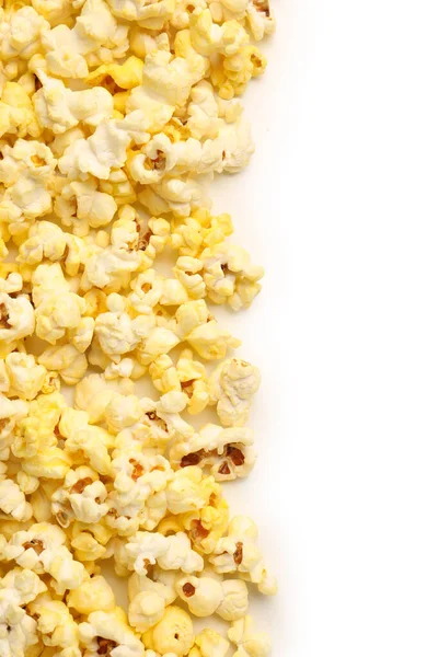 Crispy Popcorn White Background Closeup — Stock Photo, Image